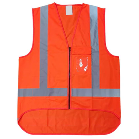 Hi Viz Orange Safety Vest with Silver Reflective Tape 
TTMC-W size Medium