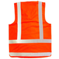 Hi Viz Orange Safety Vest with Silver Reflective Tape  TTMC-W size Medium