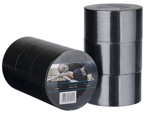 PVC Utility Duct Tape - Black, 48mm x 30m x 150mu Roll