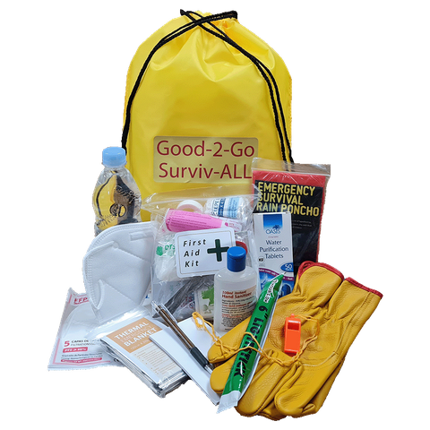 Good 2 Go 1 Person Civil Defence, Survival Kit in draw string bag