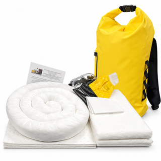25 Litre Oil / Hydrocarbon Spill kit in Weather Resistant Dry Bag Back Pack