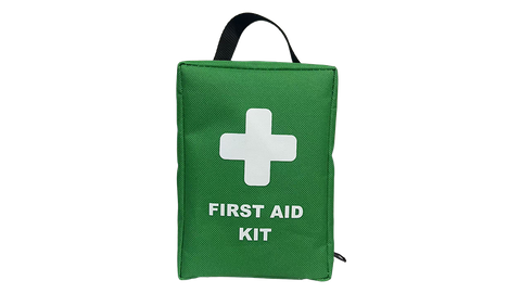Dual Split Clamshell First Aid Bag comes with carry / attaching handle and belt loop