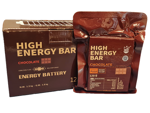 High Energy Emergency Food Ration Bars  120g Chocolate Flavour - Single Bar