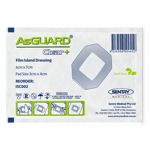Clear Waterproof With Island Dressing Pad Dressing 6cm x 7cm
