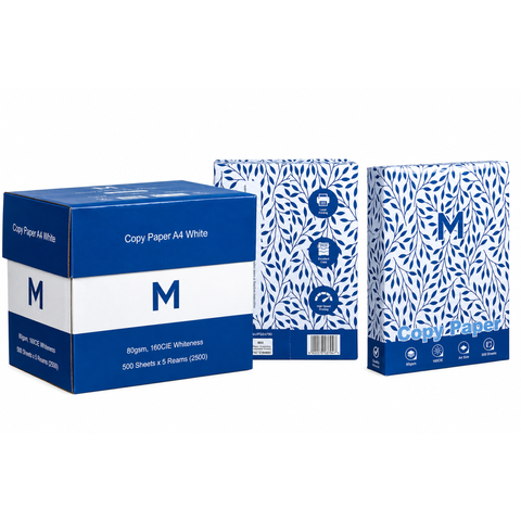 Box of 5  Reams A4 80gsm Copy Paper White