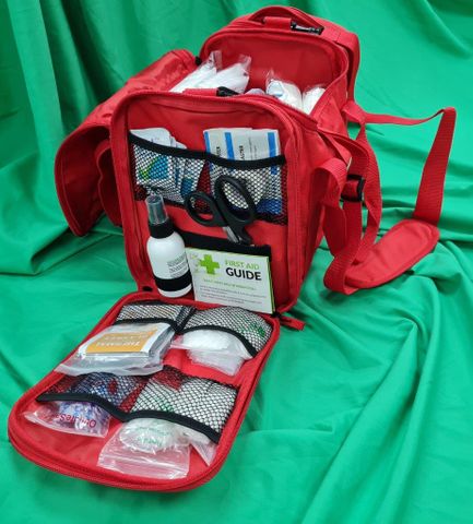 1-25 person first aid kit with trauma and more advanced first aid items added