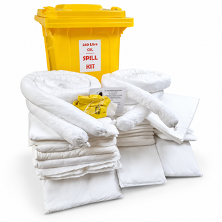 240 Litre Oil Spill kit in Wheelie Bin PREMIUM