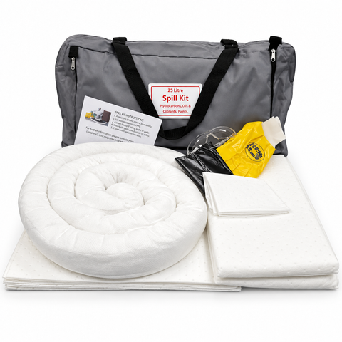25 Litre Oil / Hydrocarbon Spill kit in Carry Bag