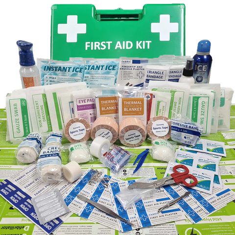 XL Sports First Aid Kit in XL Green wall mount box Economy