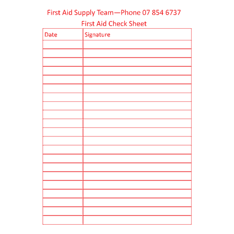 FAST check first aid kit sticker 4 to page