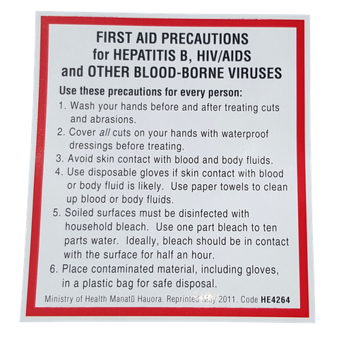 First Aid Warning Hepatitis Sticker