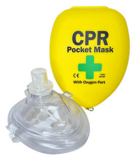CPR Pocket Mask with Port for Oxygen Connection