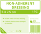 Non adherent Dressings 7.5 x 5cm single