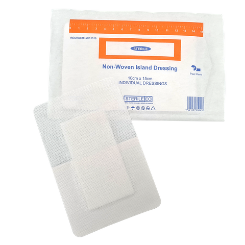 Adhesive First Aid Wound Island Dressing 15x10cm Non woven sterile