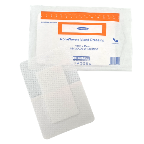 Adhesive First Aid Wound Island Dressing 15x10cm Non-woven sterile