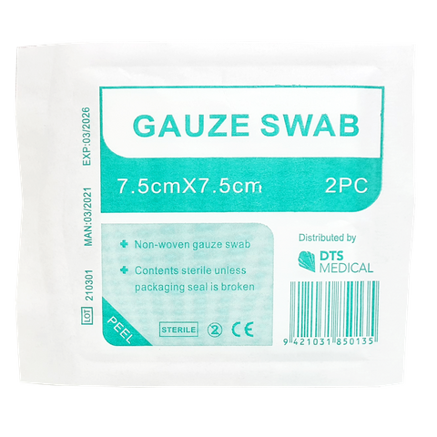 Non Woven Absorbent First Aid Gauze Swabs  7.5x7.5 2s sterile