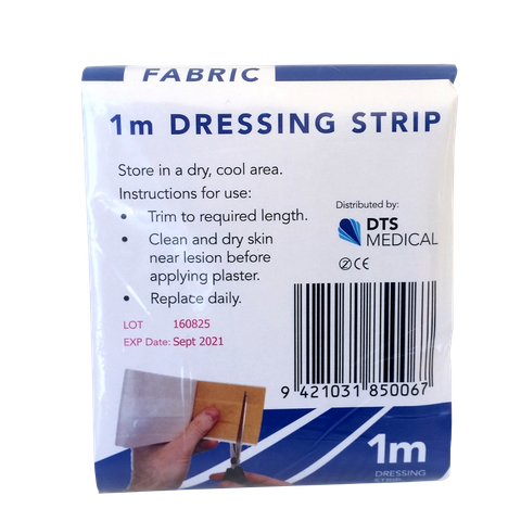 Adhesive Fabric Plaster Dressing Strip - ready to cut - 8cm x 1m