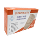 X wide Plastic Plasters Transparent Box of 100 25mm wide