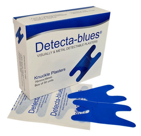 Detecta-Blue, Blue Metal Detectable Plasters Knuckle Box 50