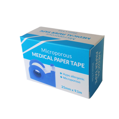 Boxed Microporous Paper Tape 25mm x 9.1m On Dispenser