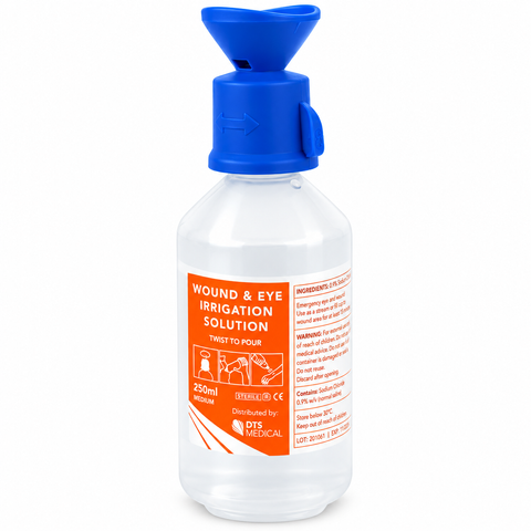 Eye & Wound Wash Saline Solution Sterile,  250 ml with Eye Wash Attachment