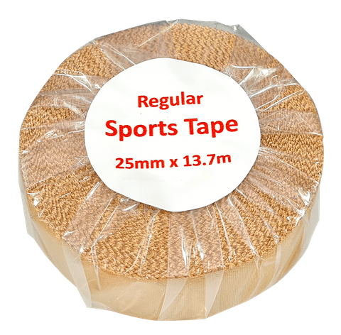 Regular Sports Tape 25mm x 13.7m  Loose Wraped