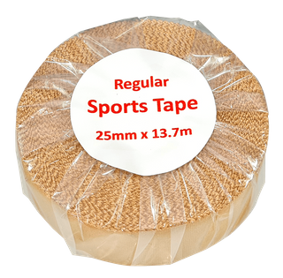 Fabric Sports Tape Regular Single Roll Wrapped 25mm x 13.7m