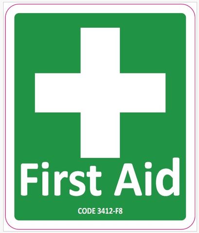 First aid Vinyl sticker 100mm x100mm approximately