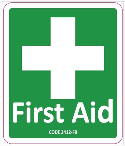 First aid Vinyl sticker 100mm x100mm approximately