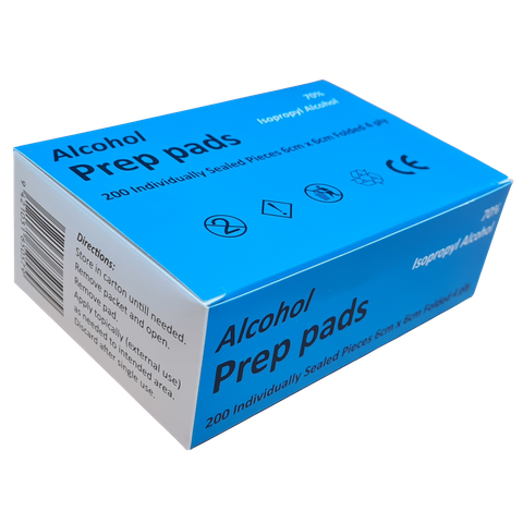 Alcohol prep pad 6x6cm folded box of 200