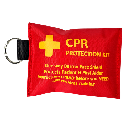 Cpr Keyring With Gloves & Cpr Shield RED