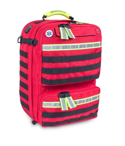 Large Paramedic Rescue Back Pack Approx. 3.20Kg 31x47x22.5cm, 32.7L Red & Hi Viz