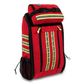 Large Basic Life Support Medical Back Pack - Quick Access Opening System Approx. 1.93Kg 31x50x12cm 18L Red & Hi Viz