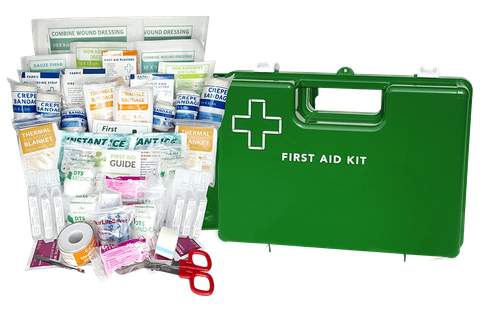 Early Child Care First Aid Kit  Large - Plastic Green Wall Mount