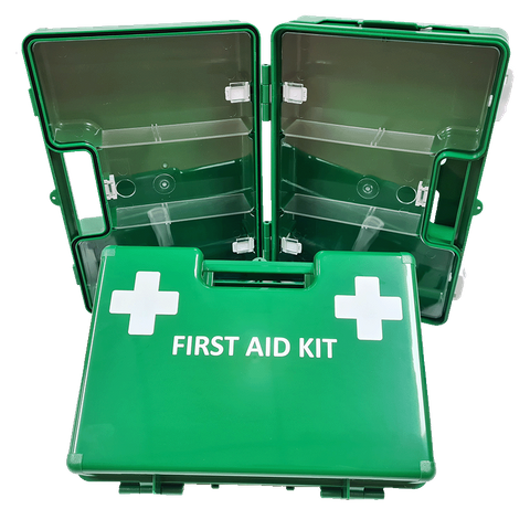 First Aid Box green plastic X-Large  Wall Mount empty