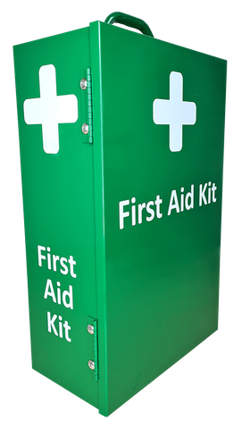 Metal First Aid Box green Portrait Large empty