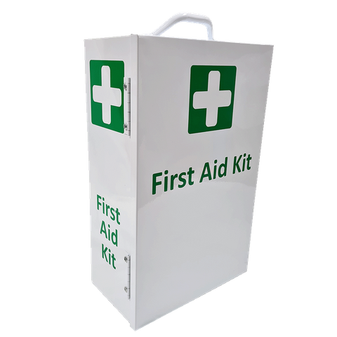 Metal First Aid Box white  Portrait Large Wall Mountable empty
