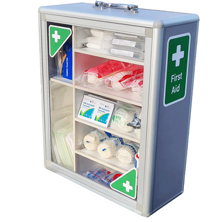 First Aid Kit 1-25 In Clear Front First Aid Cabinet C/W 1-25 person contents and stickers