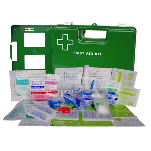 Catering Medium Food First Aid Kit Plastic Green Wall mount box