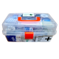 First Aid Kit Easy-Find Premium Home in Plastic Box with 2 Shelfs