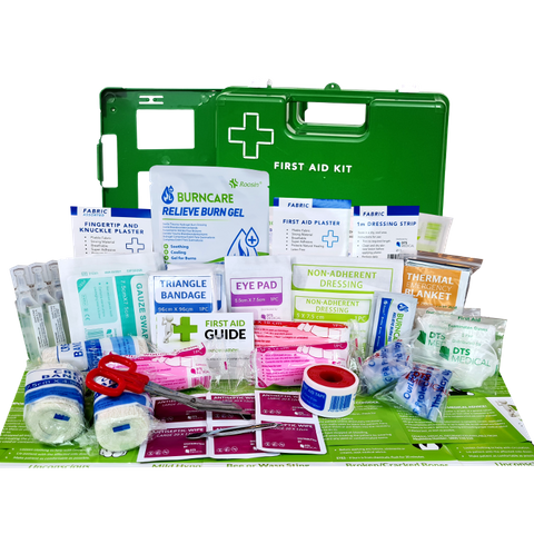 Farming Medium First Aid Kit in Green plastic Wall Mount Case