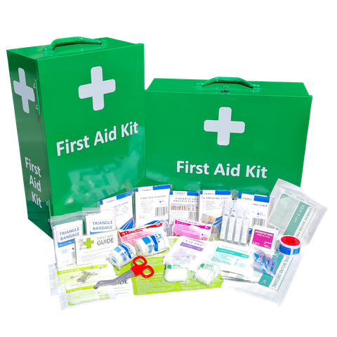 First Aid Kit Work Place 1-25 in Portrait Green Metal mountable cabinet