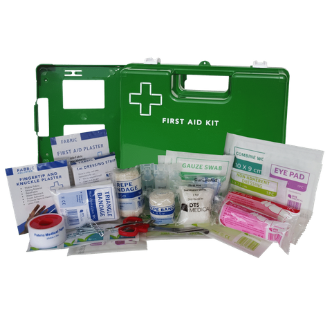 Workplace-themed Industrial First Aid Kit for 1–15 people comes in Plastic wall mountable box