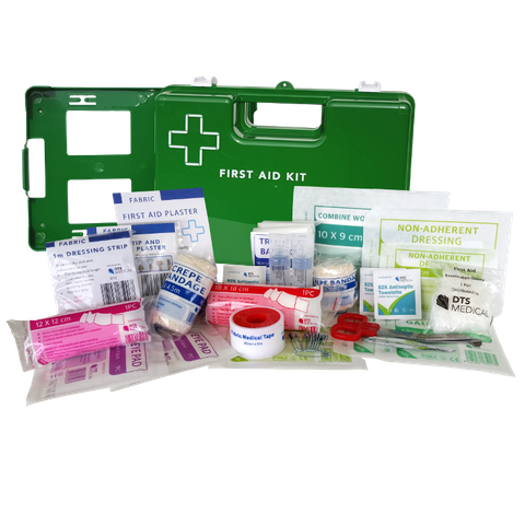 First Aid Kit Work Place 1-5 Person in Wall Mountable green plastic box