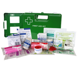 First Aid Kit Work Place 1-5 Person in large Wall Mountable green plastic box
