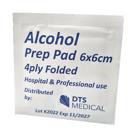 Alcohol prep pad singles unfolded size 6cm x 6cm heavy weight non woven pad