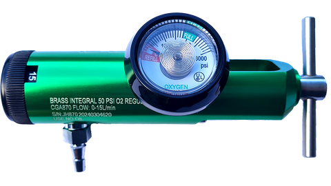 Basic Oxygen Flow Regulator 0-15 lpm - Barb Outlet