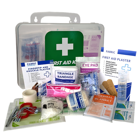 First aid Kit Premium Lone Worker in Clear Plastic Box