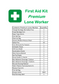 First aid Kit Premium Lone Worker in large green wall mount box
