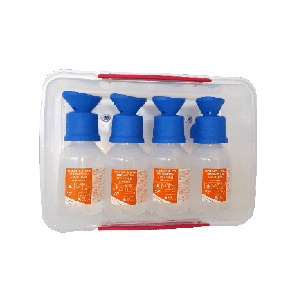 Eyewash Station Compact 4 x 100ml ready to use bottles No mirror